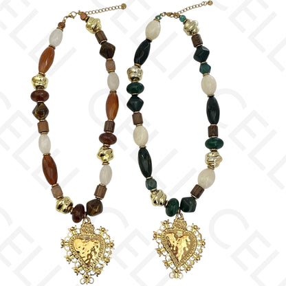 Steel necklace - large fish pendant