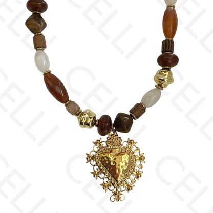 Steel necklace - large fish pendant