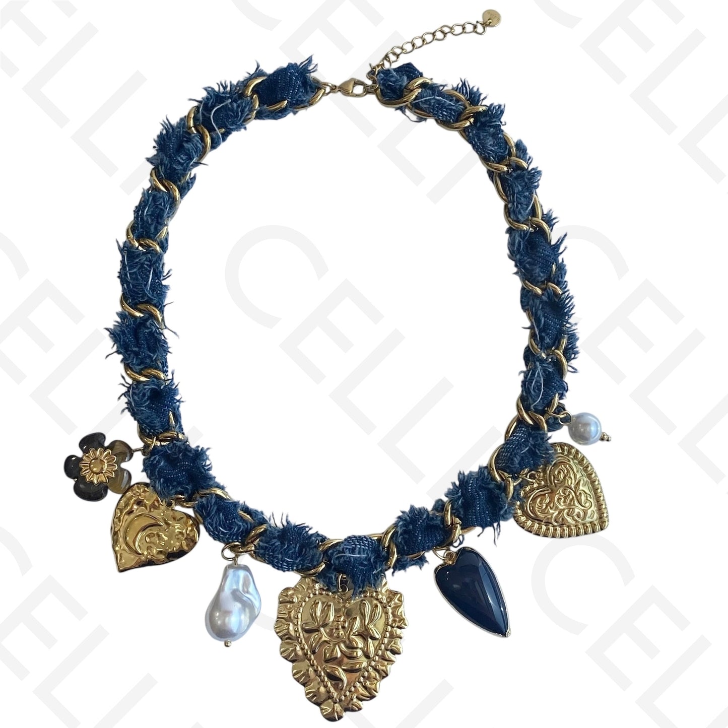 Steel necklace - large fish pendant