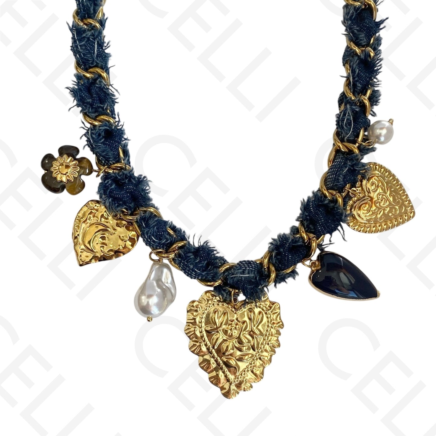 Steel necklace - large fish pendant