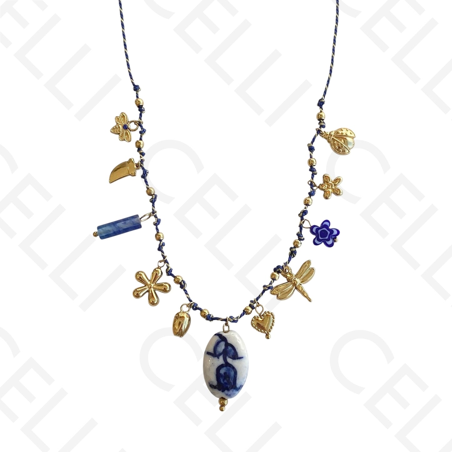 Steel necklace - large fish pendant