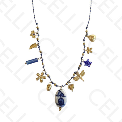 Steel necklace - large fish pendant