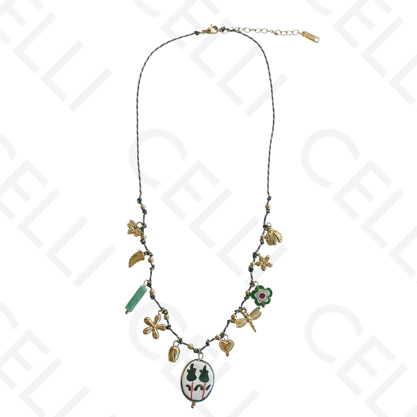 Steel necklace - large fish pendant