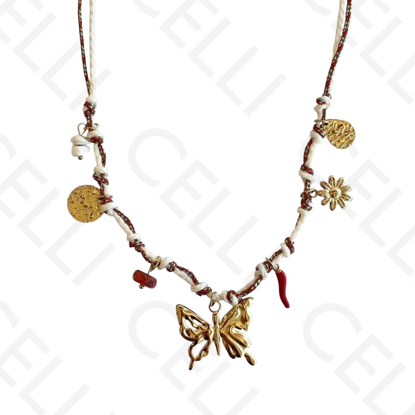 Steel necklace - large fish pendant