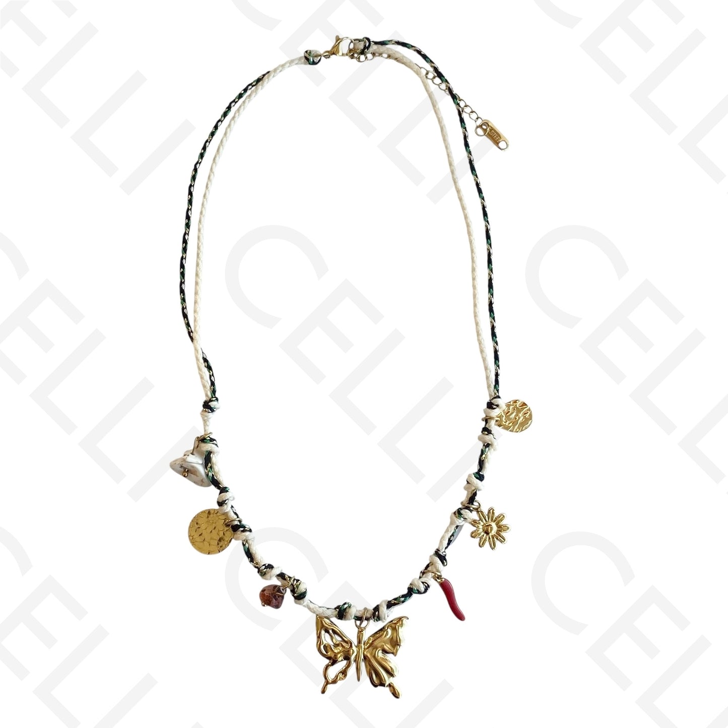 Steel necklace - large fish pendant