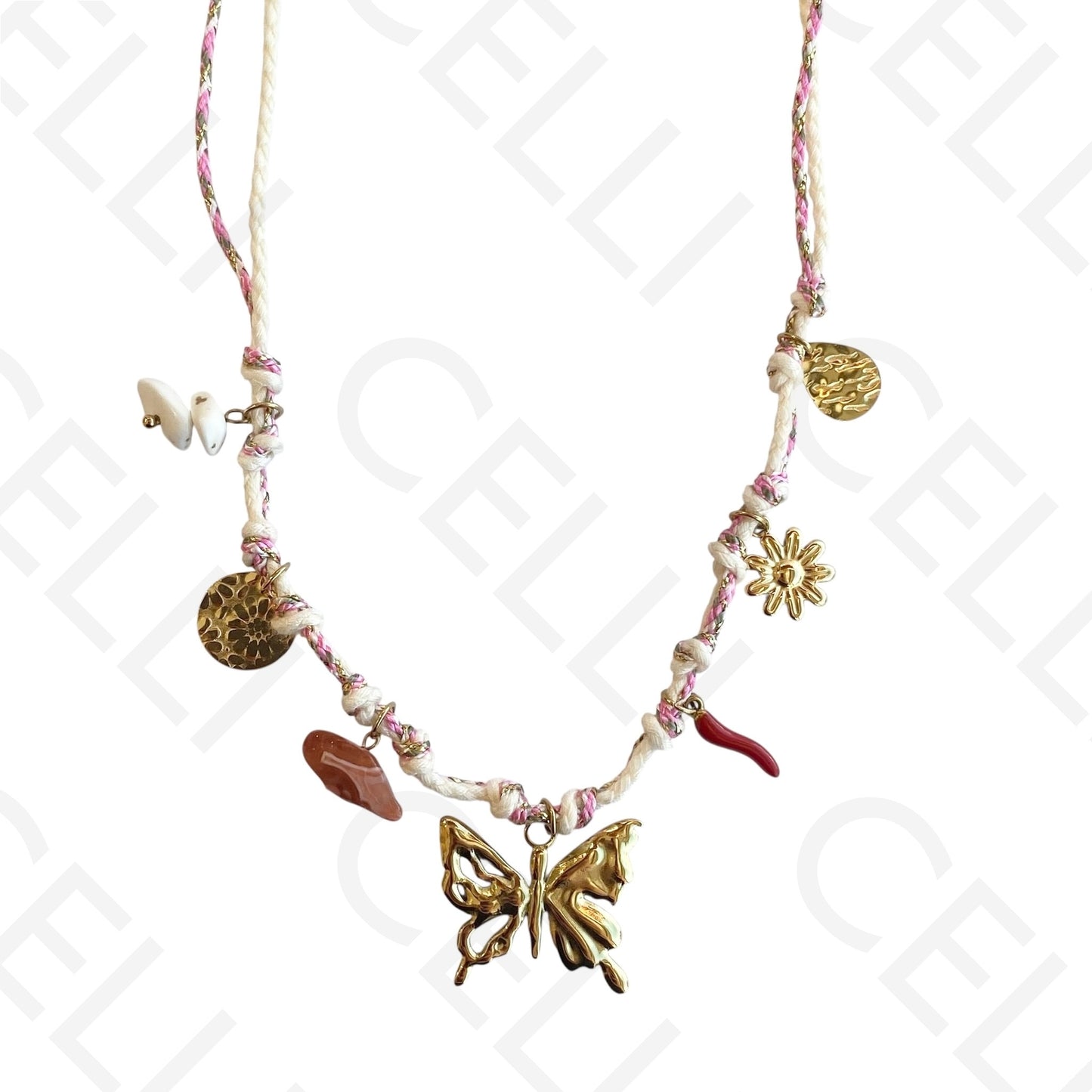 Steel necklace - large fish pendant