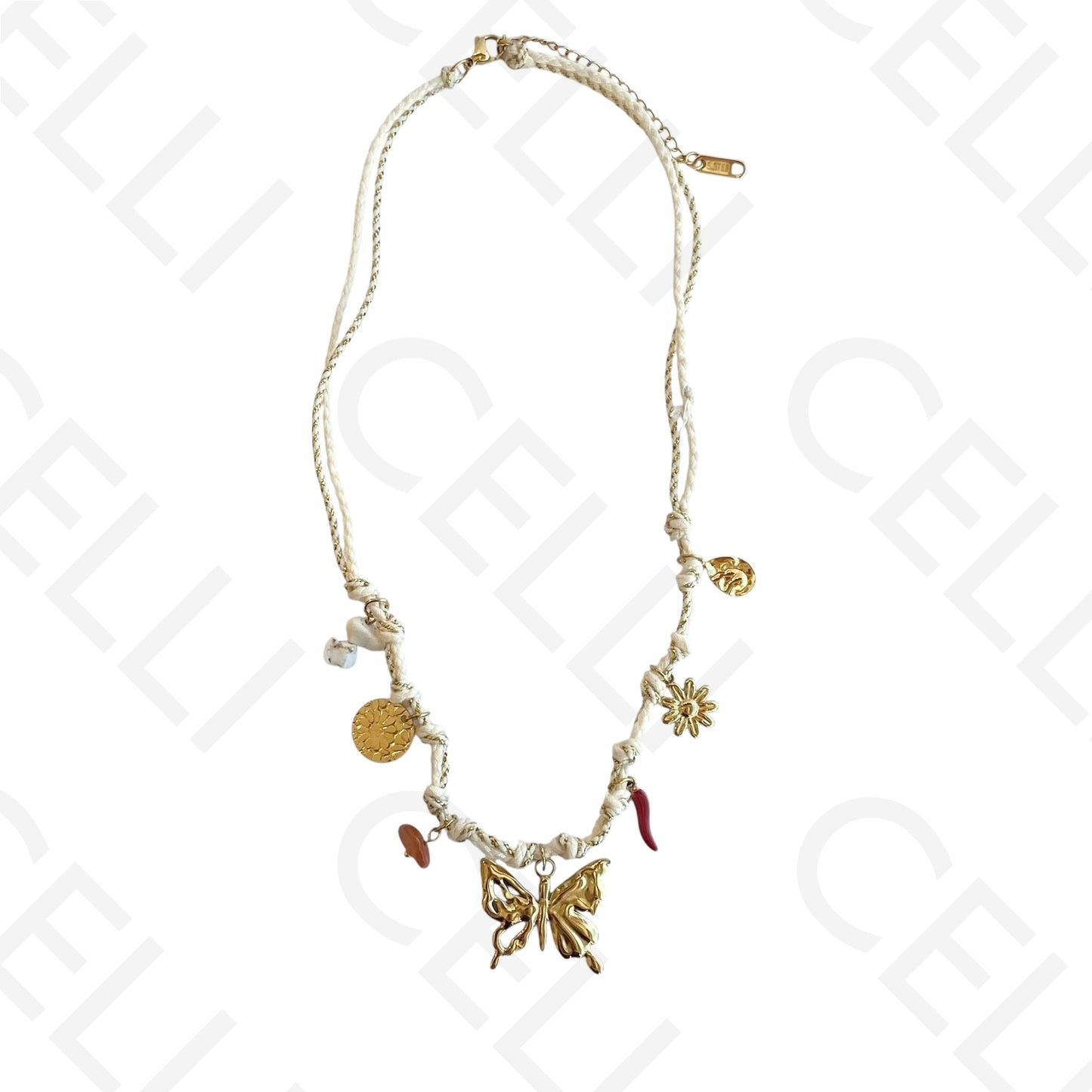 Steel necklace - large fish pendant