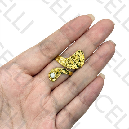 Anillo de Acero - martillado con piedras naturales