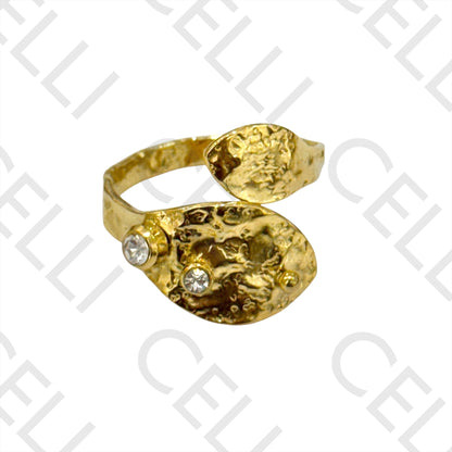 Steel Ring - hammered with brilliants