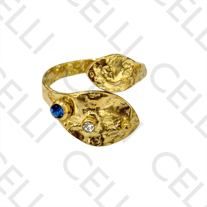 Steel Ring - hammered with brilliants