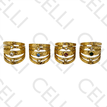 Anillo de Acero - diamantes