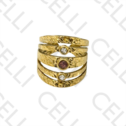 Anillo de Acero - diamantes