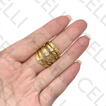 Anillo de Acero - diamantes