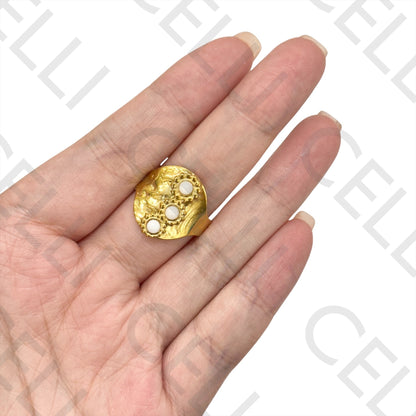 Steel Ring - Natural Stones