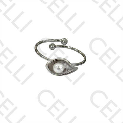 Steel Ring - shell with pearl