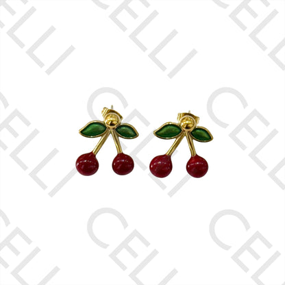 钢制耳环 - 樱桃