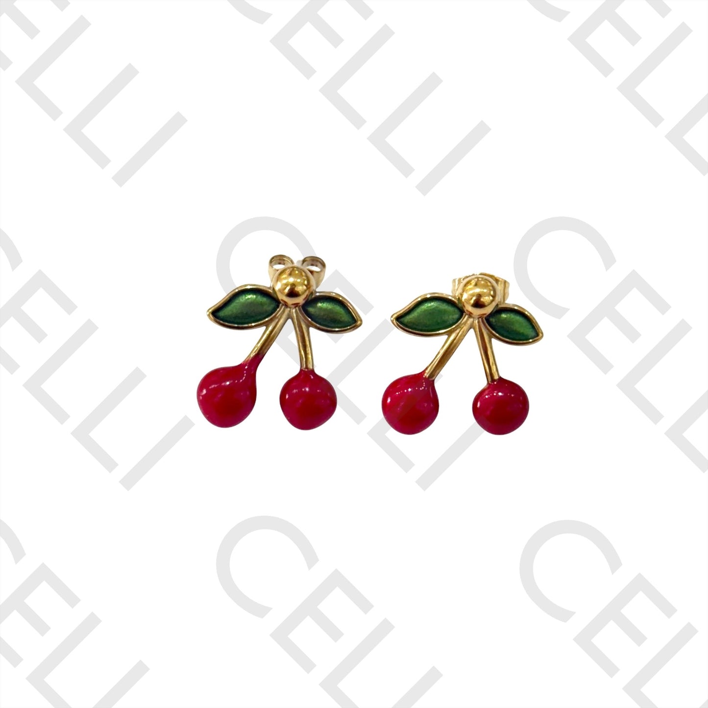 钢制耳环 - 樱桃