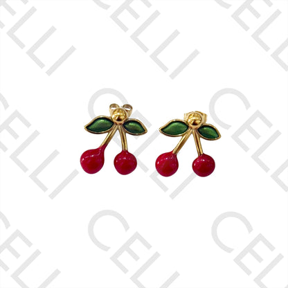 钢制耳环 - 樱桃