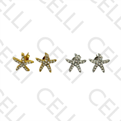Brinco de Acero - estrella de mar con diamantes