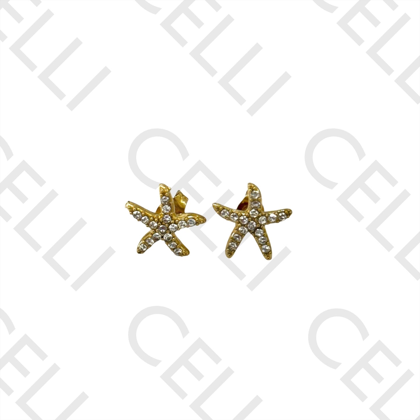 Brinco de Acero - estrella de mar con diamantes