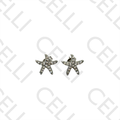 Brinco de Acero - estrella de mar con diamantes