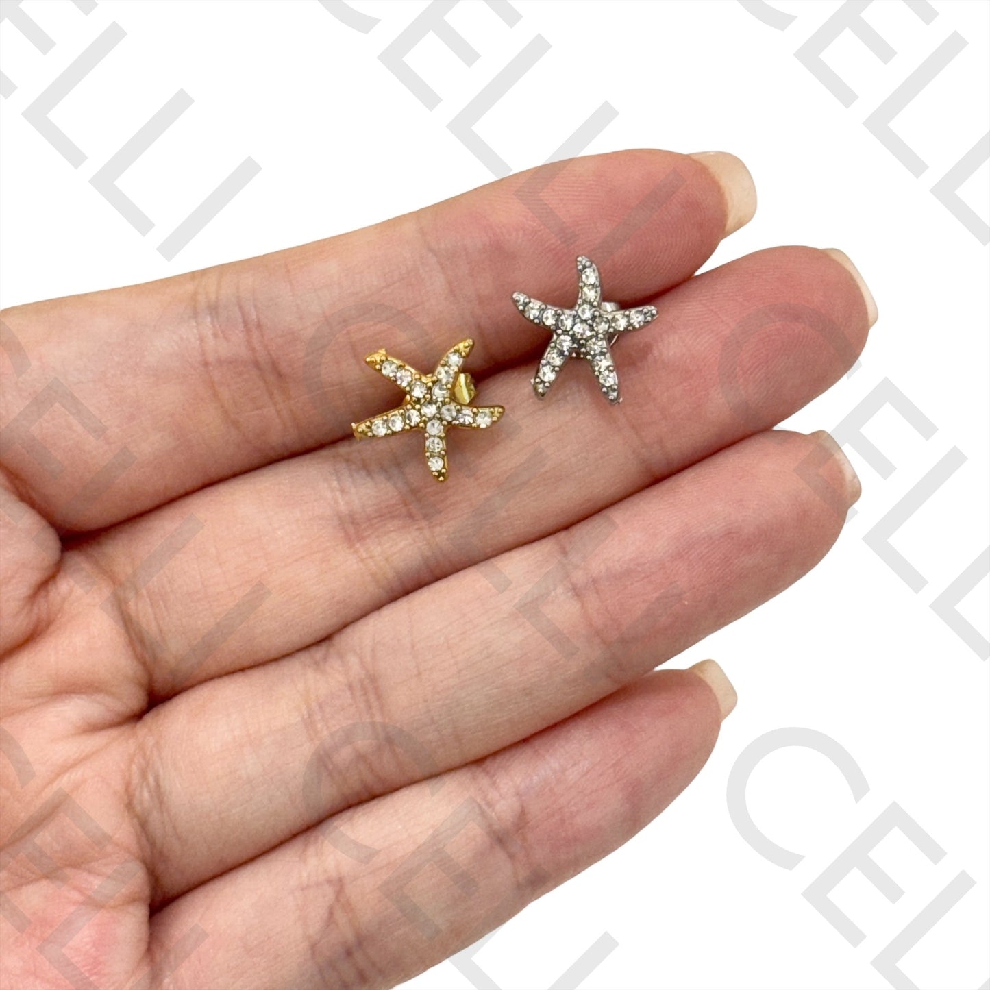 Brinco de Acero - estrella de mar con diamantes