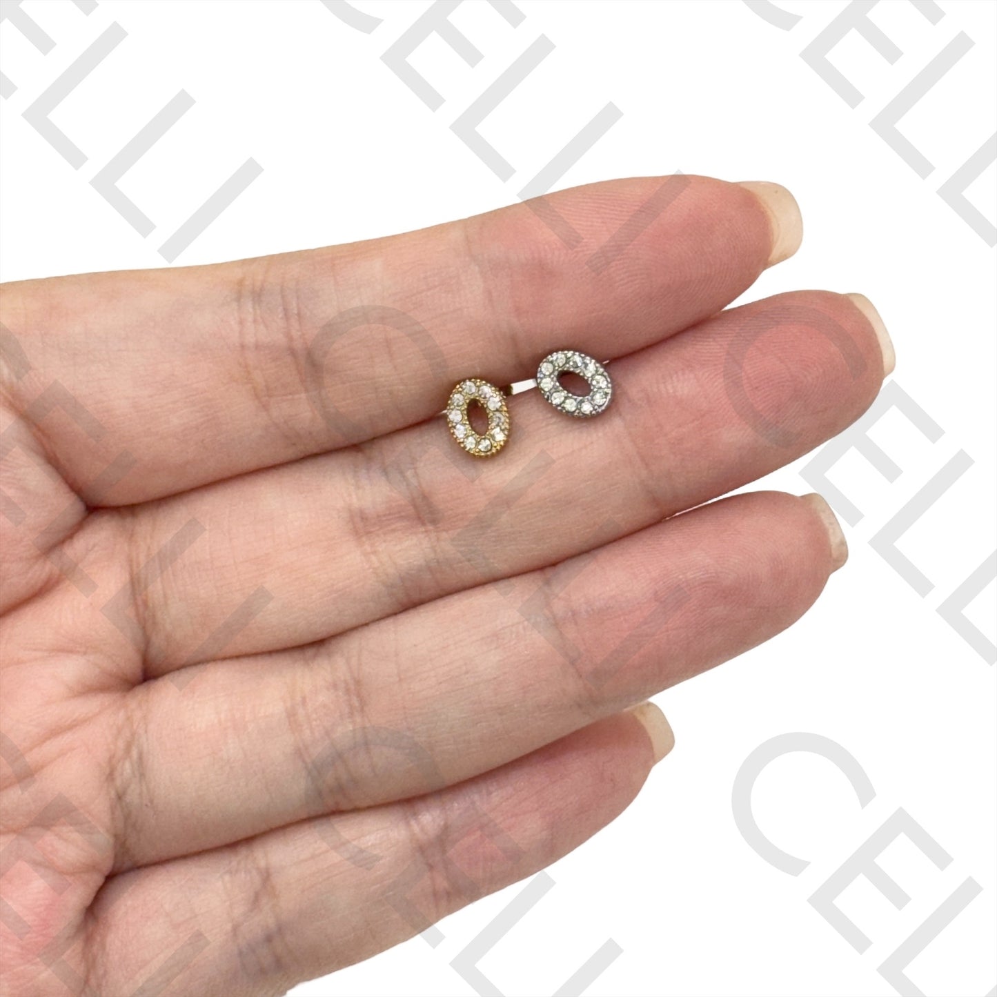 Salto de Acero - oval con diamantes