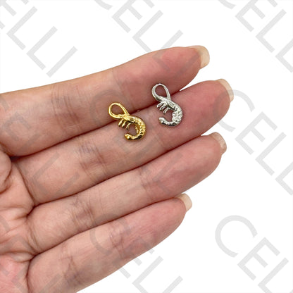 不锈钢耳环 - 虾形