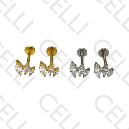 Piercing de Aço - 3 brilhantes