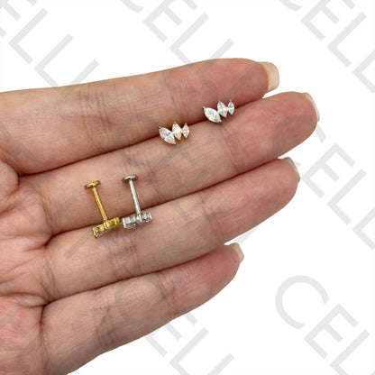 Piercing de Aço - 3 brilhantes