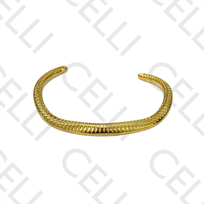 Steel Bracelet - Waved and Textured