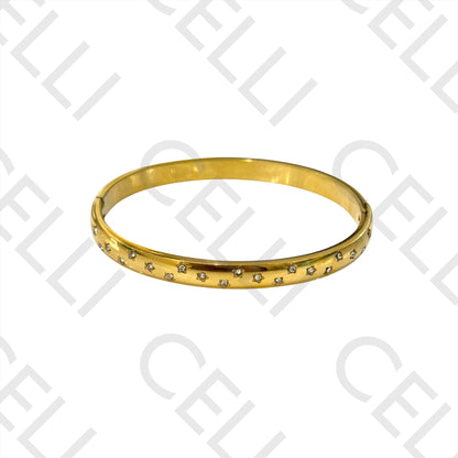 Stainless Steel Bracelet - Stars with Diamonds