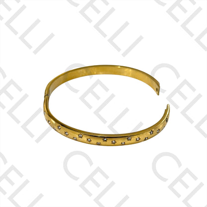 Stainless Steel Bracelet - Stars with Diamonds