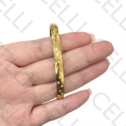 Stainless Steel Bracelet - Stars with Diamonds