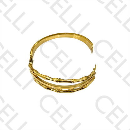 Bracelete de Aço - bambú triplo