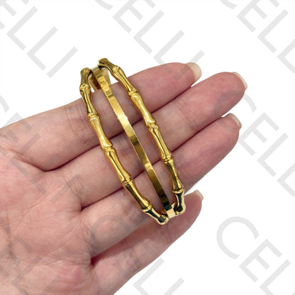 Bracelete de Aço - bambú triplo