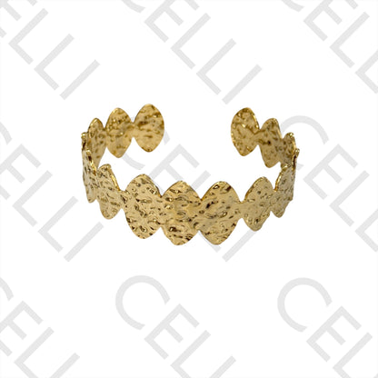 Steel Bracelet - Hammered Ovals