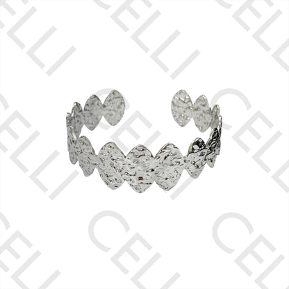 Steel Bracelet - Hammered Ovals