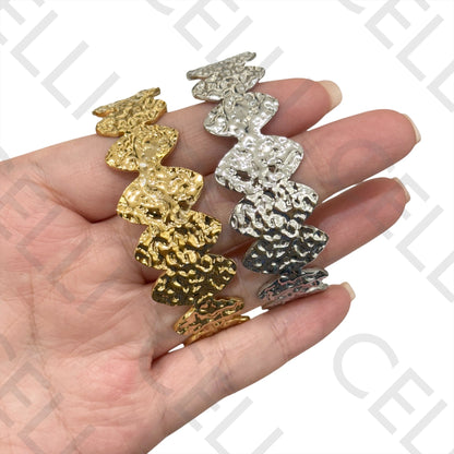 Steel Bracelet - Hammered Ovals