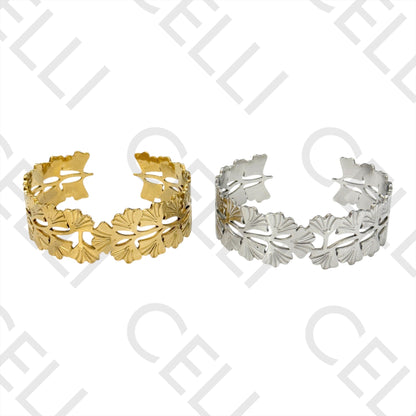 Bracelete de Aço - folhas