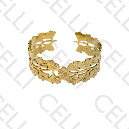 Bracelete de Aço - folhas