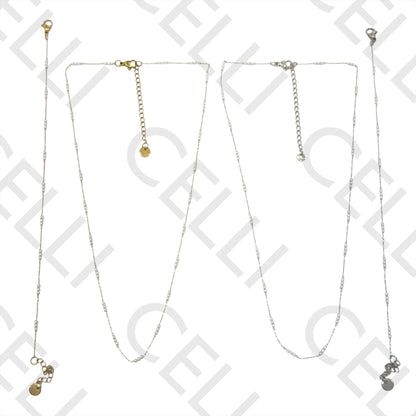 Necklace/Bracelet/Ankle Bracelet in Steel - Pearls