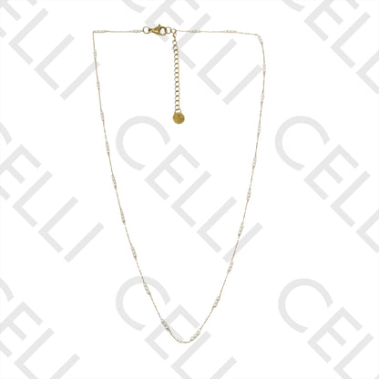 Necklace/Bracelet/Ankle Bracelet in Steel - Pearls