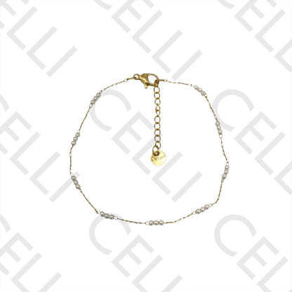 Necklace/Bracelet/Ankle Bracelet in Steel - Pearls