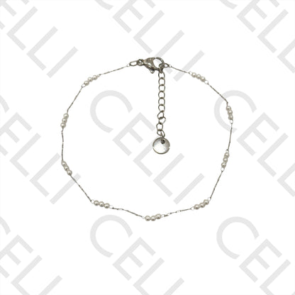 Necklace/Bracelet/Ankle Bracelet in Steel - Pearls