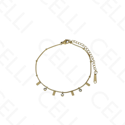 Colar/Pulseira de aço - mini rectangulos com brilhantes (Cópia)