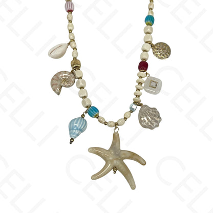 Collar de acero - estrella de mar resina