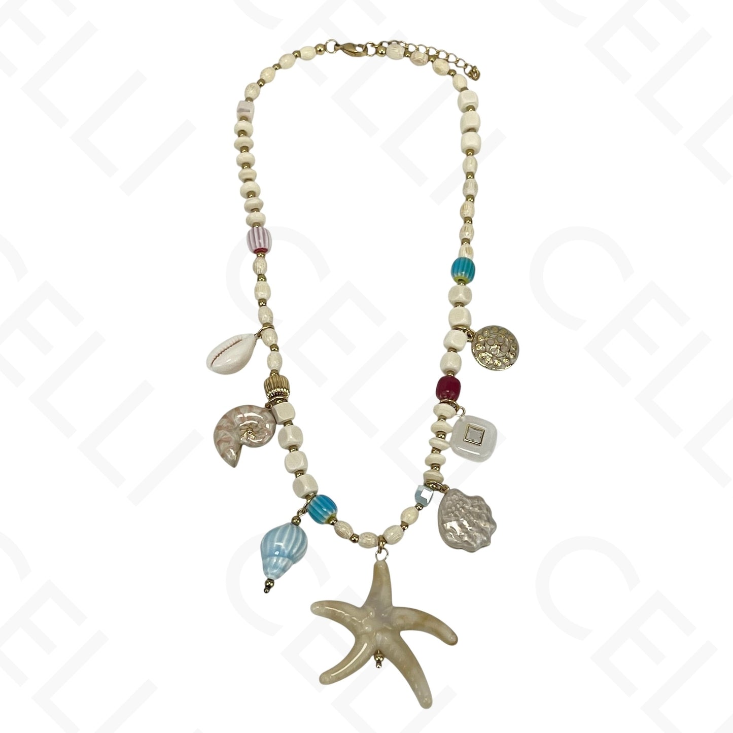 Collar de acero - estrella de mar resina