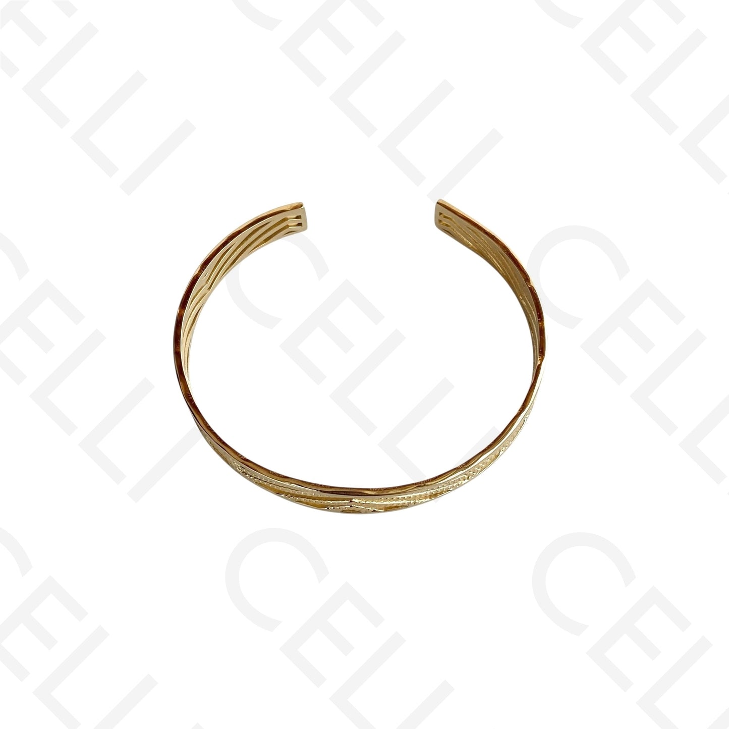 Bracelete de Aço - perfurado zig-zag