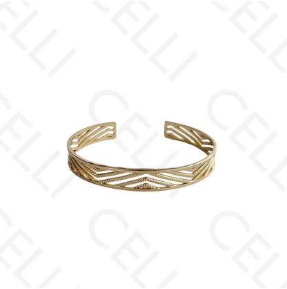 Bracelete de Aço - perfurado zig-zag